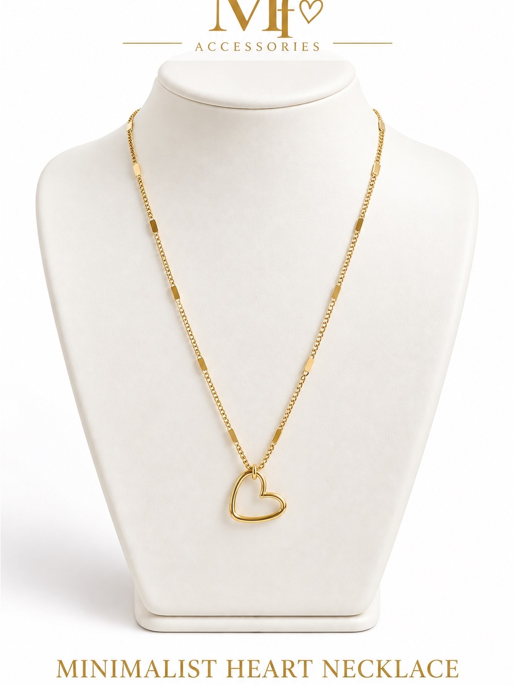 Minimalist Heart Necklace - Gold by stainless steel